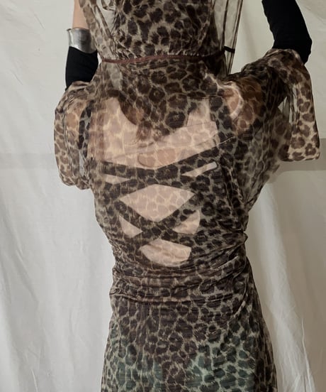 【USED】 Leopard Patterned See-through Top/210630-034