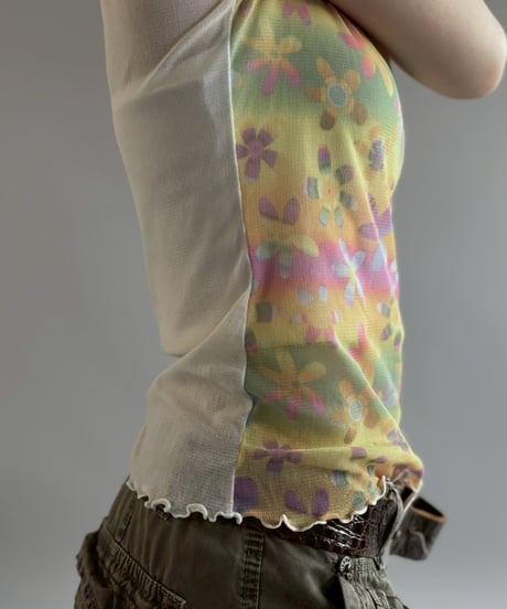【USED】 Flower Print Sheer Top / 260704-015