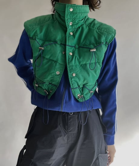 【RE;CIRCLE】 RE Draw Cord Short Down Vest / 230126-016