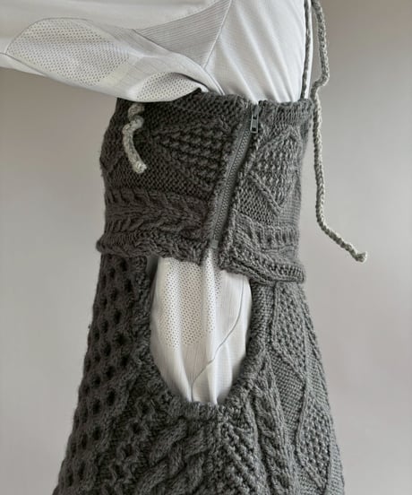 【RE;CIRCLE】 RE Aran Side Slit Camisole Mini One-Piece / Charcoal  / 251030-012