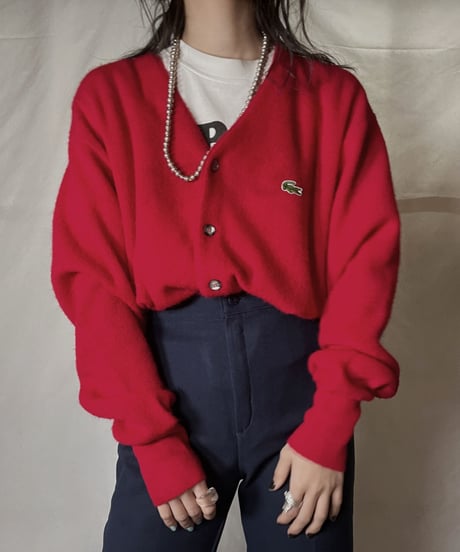【USED】 LACOSTE Acrylic Knit Cardigan  ⑨ / 220111-010