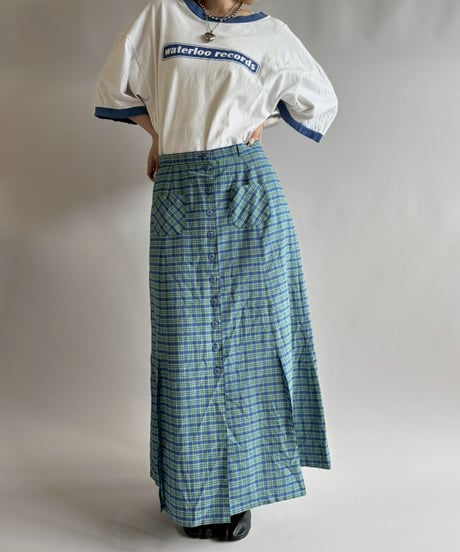 【USED】  Checked Long Skirt/250823-003