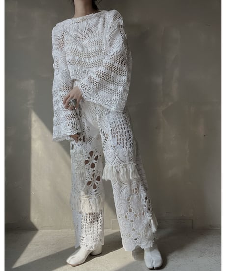 【RE;CIRCLE】 RE Crochet Patchwork Pants①/20220317-003