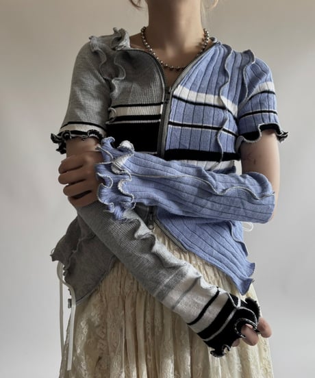 【Chinatsu Aoyama】 RE Mellow knit Top + Arm  / 250710-015
