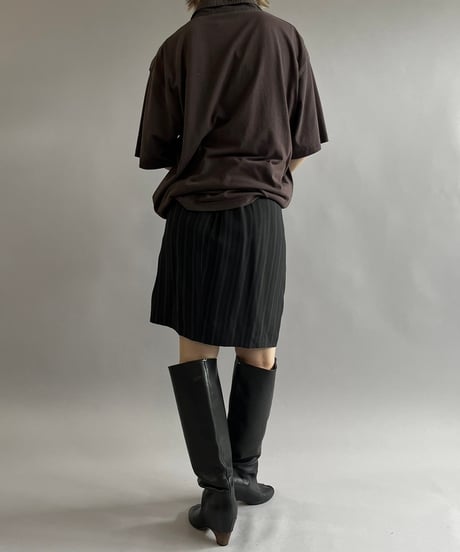 【USED】 Stripe Patterned Mini Skirt /240803-019