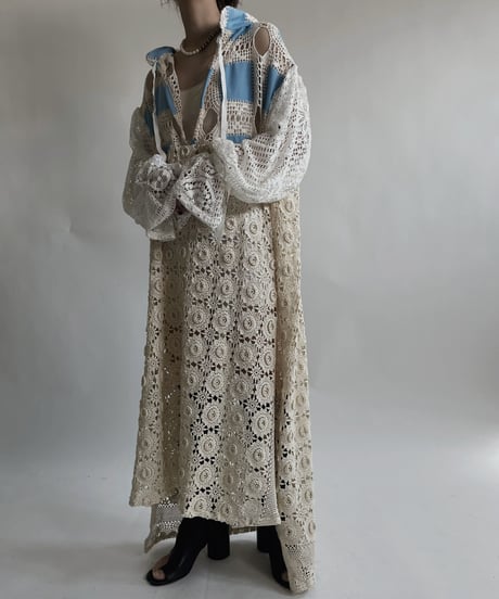 【RE;CIRCLE】 RE Crochet Lace Open Collar One-piece / 220427-033