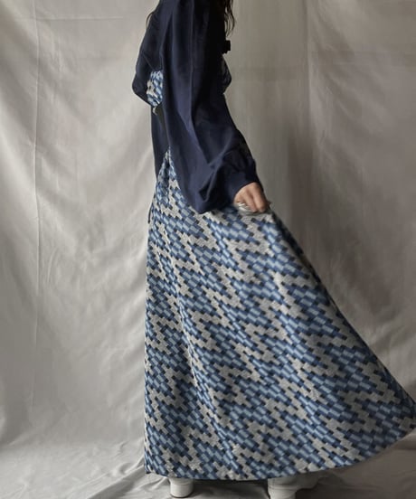 【USED】 Shiny Poly Long Skirt/210921-024