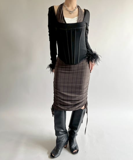 【USED】 HOUSE CB LONDON Fur Sleeve L/S Top /250419-024