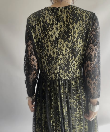 【USED】 Lace Sheer Long One-Piece/ 2301125-028
