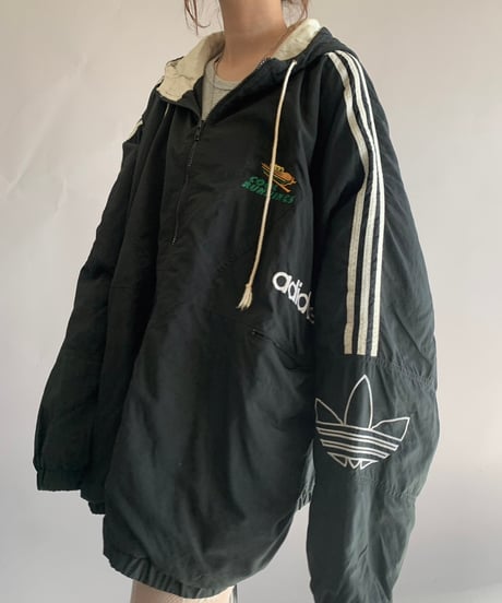 【USED】  Made in USA 80's adidas Hooded Nylon Jacket/241116-012