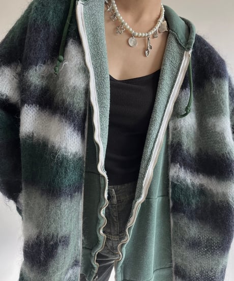 【USED】 COS Mohair Knit Zip Up Cardigan /250104-037