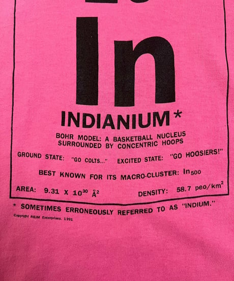 【USED】 RESIZED Hanes MADE in USA INDIANIUM T-Shirt / 250830-002