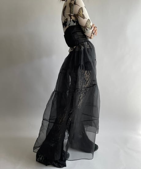 【USED】 Camisole Sheer Gather Long One-Piece/241006-033