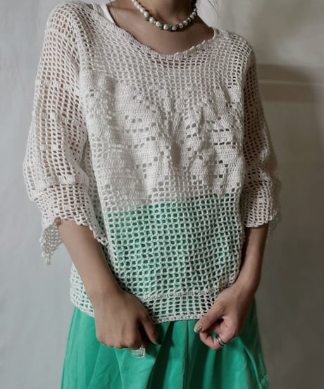 【USED】  Crochet L/S Top②/20210819-010