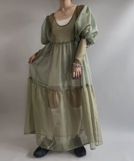 【RE;CIRCLE】 RE Sheer Puff Sleeve One-piece / 230706-001