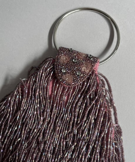 【USED】 Lame Patterned Fringe Hand Bag / 241007-004