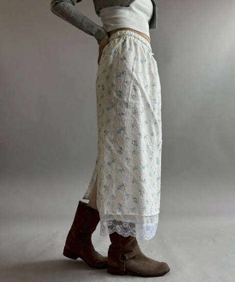 【RE;CIRCLE】 RE Flower Pattern Layered Skirt / 260514-015