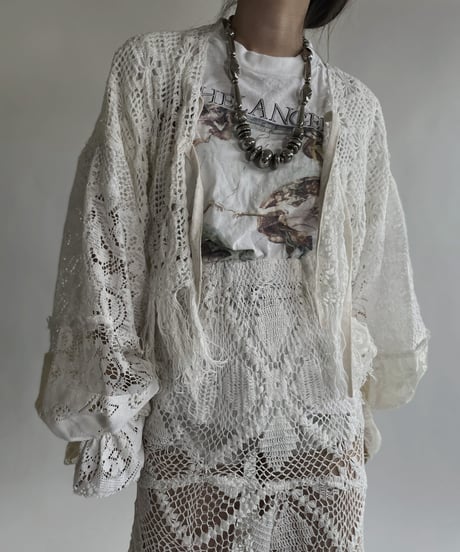 【RE;CIRCLE】 RE Crochet Lace Patchwork Bolero / 220526-023