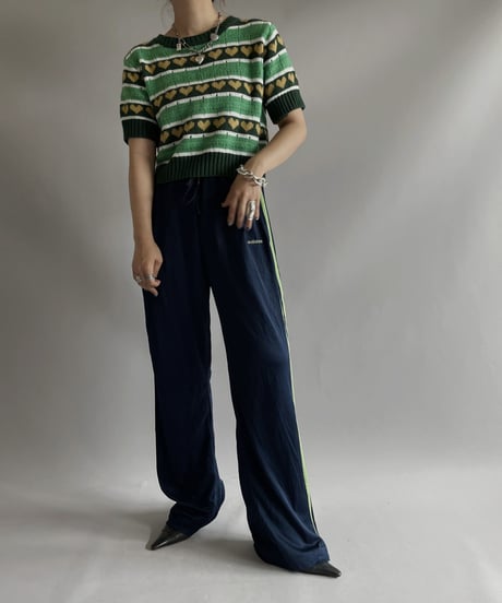 【USED】 S/S Heart Patterned Knit top / 230916-034