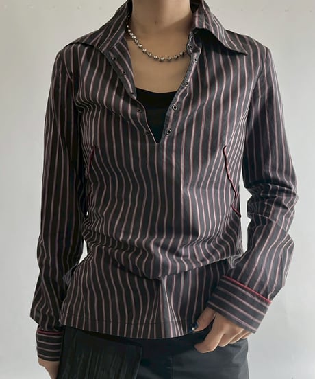 【USED】 Cop.Copine Stripe Shirt /251014-017