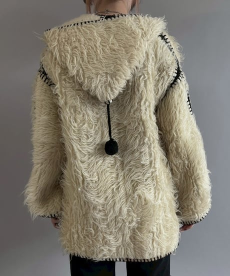 【USED】 Real Fur Piping Design Hooded Jacket/ 260104-010