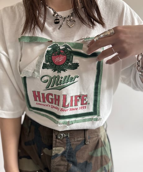 【USED】 80~90's Miller HIGHT LIFE  T-Shirt / 250614-015