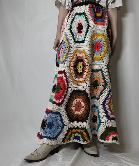 【RE;CIRCLE】 RE Granny Knit Long Skirt③/210917-006