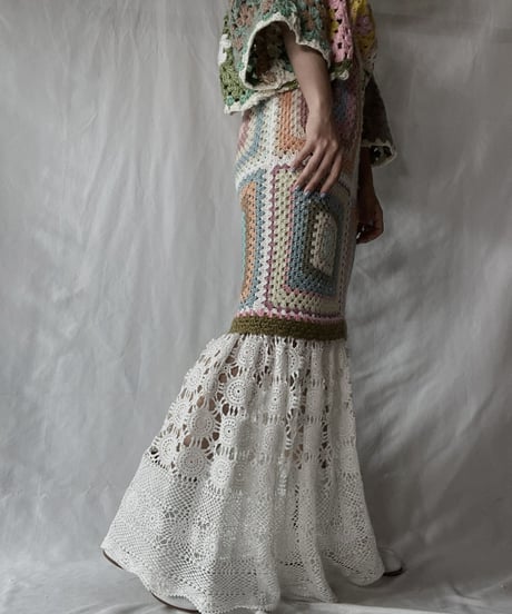 【RE;CIRCLE】 RE Granny × Crochet Long Skirt②/211014-022