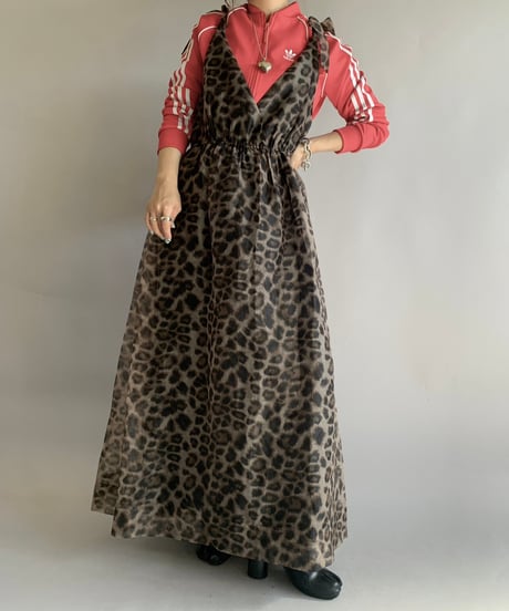 【USED】  Leopard Patterned Camisole Long One-Piece /241116-007
