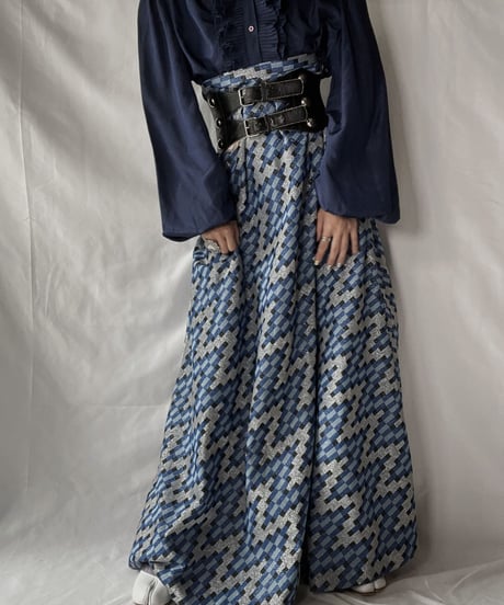【USED】 Shiny Poly Long Skirt/210921-024