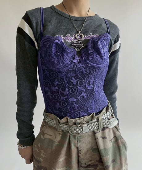 【USED】 Lace Pattern Camisole Corset Top   /250426-003