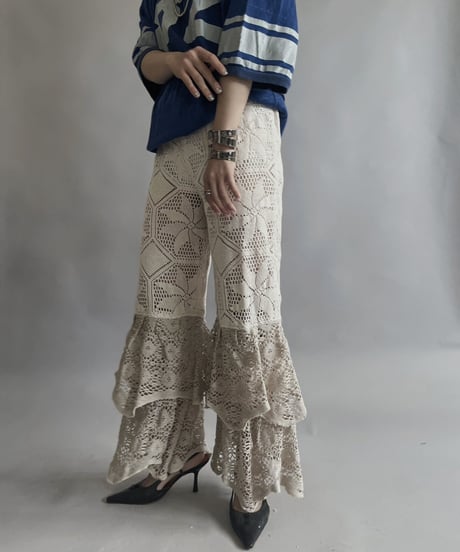 【RE;CIRCLE】 RE Crochet Tiered Pants / 230504-007