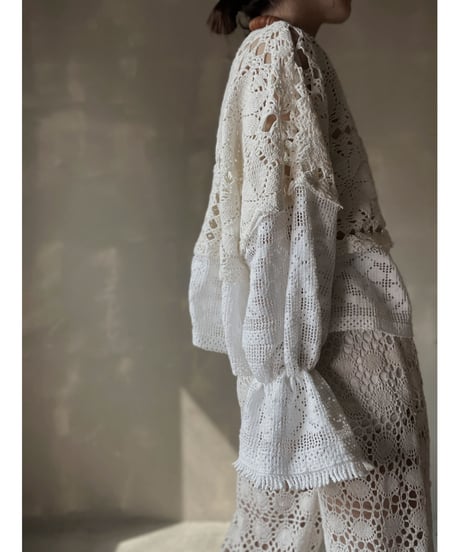 【RE;CIRCLE】 RE Crochet Patchwork L/S Top⑤/20220317-007