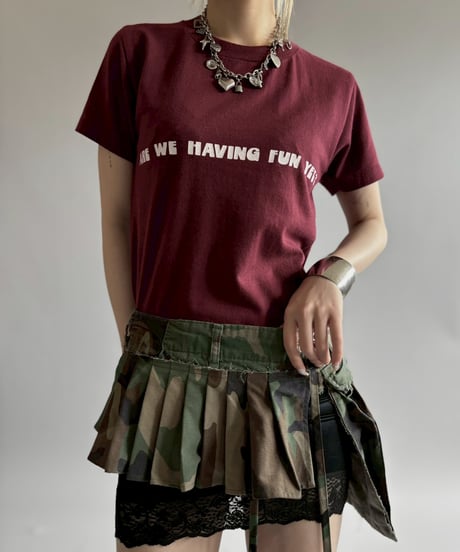 【USED】 RESIZED Made in USA 80's ARE WE HAVING FUN YET? T-Shirt / 260627-006