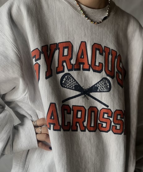 【USED】  Champion Reverse Weave Sweat SYRACUSE LACROSSE/210516-004