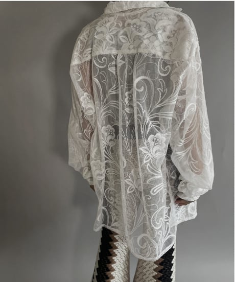 【RE;CIRCLE】 RE Men's Crochet Lace Shirt / 220915-005