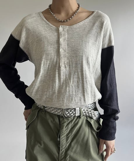 【USED】 Made in USA 60's Wilson × Duofold Henley Neck Top /250220-006