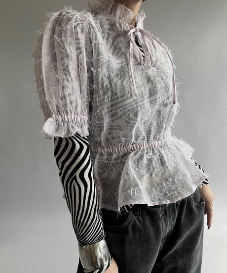 【USED】 Sheer Design S/S Top /240928-010