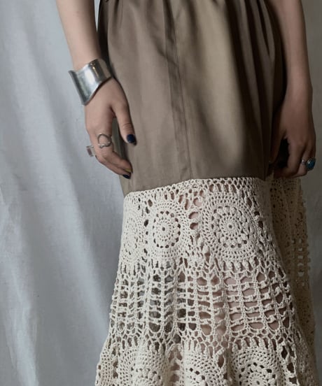 【RE;CIRCLE】 RE Crochet Long Skirt①/210512-016