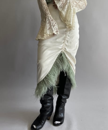 【USED】 Design Fur Long Skirt/ 241006-024