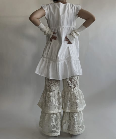 【RE;CIRCLE】 RE Crochet Lace Tiered Pants / 220526-041