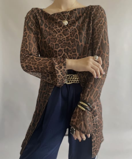 【USED】 L/S Leopard Mesh Top   / 230422-021