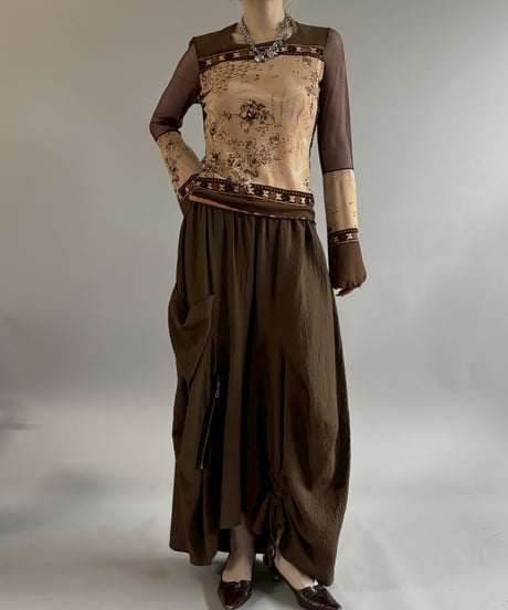 【USED】 Drawstring Design Long Skirt /260502-018