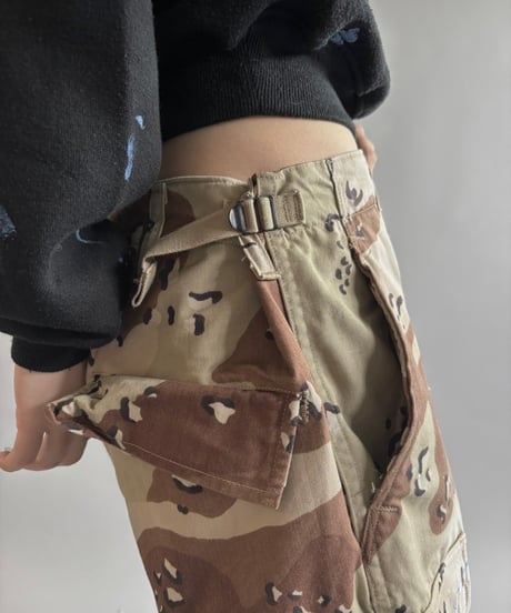 【USED】 Military Camouflage Cut Off Paint Pants /250925-003