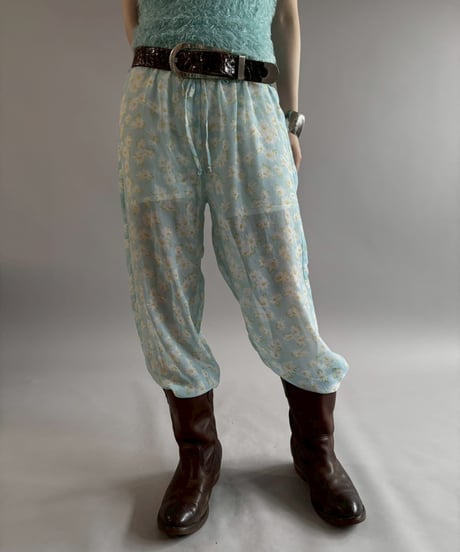 【USED】 Flower Pattern Sheer Pants /260704-019
