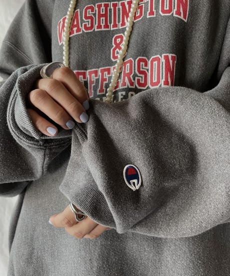 【USED】   Champion Reverse Weave Sweat WASHINGTON & JEFFERSON/211007-020