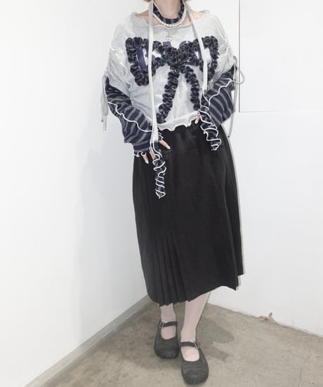 【RE;CIRCLE】 RE Mellow L/S Ribbon Top + Tie  / 250529-015