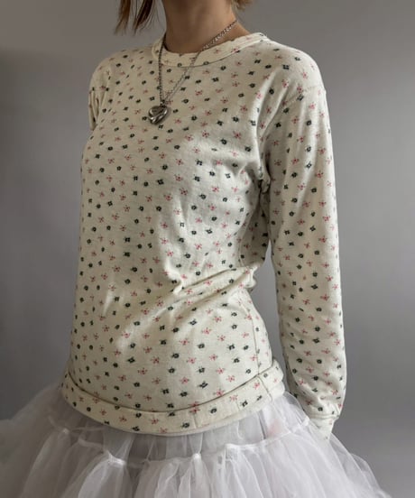 【USED】 Flower Pattern Thermal Top /251206-012