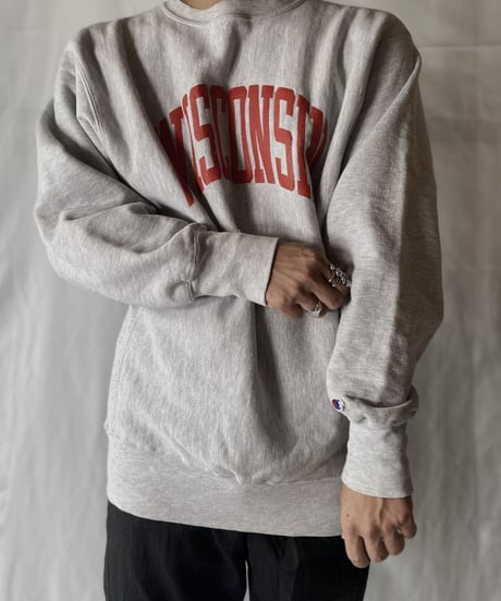 【USED】  90's USA Champion Reverse Weave Sweat WISCONSIN/210902-035
