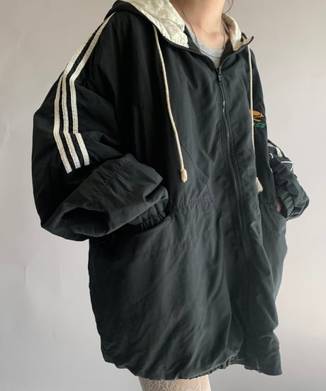【USED】  Made in USA 80's adidas Hooded Nylon Jacket/241116-012